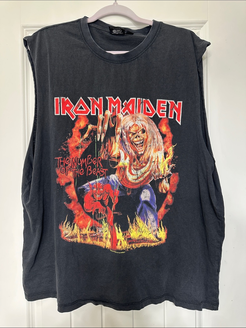 Iron Maiden Men's Black Graphic Tank Top - The Number of the Beast